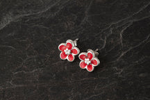 Load image into Gallery viewer, Forget me Not Enamelled Hook Earrings
